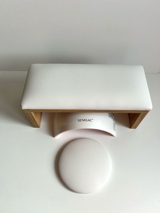 Podpórka do manicure paznokci pod dłoń. Komplet biały gładki