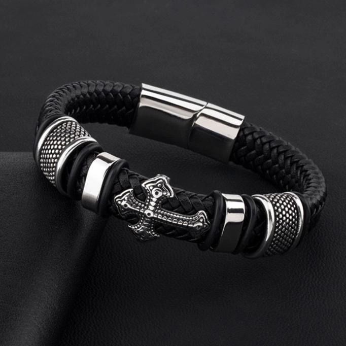 Браслет кожаный Chrome Hearts Хром Хартс