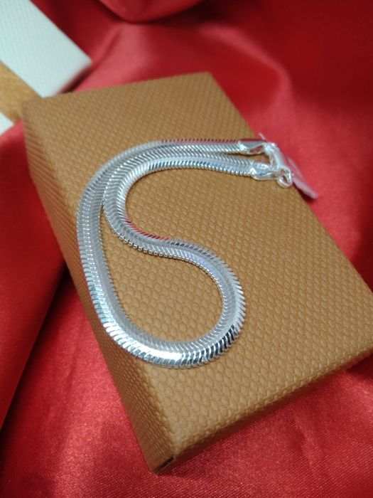 Piękna srebrna bransoletka Żmijka, srebro 925, dł. 19 cm