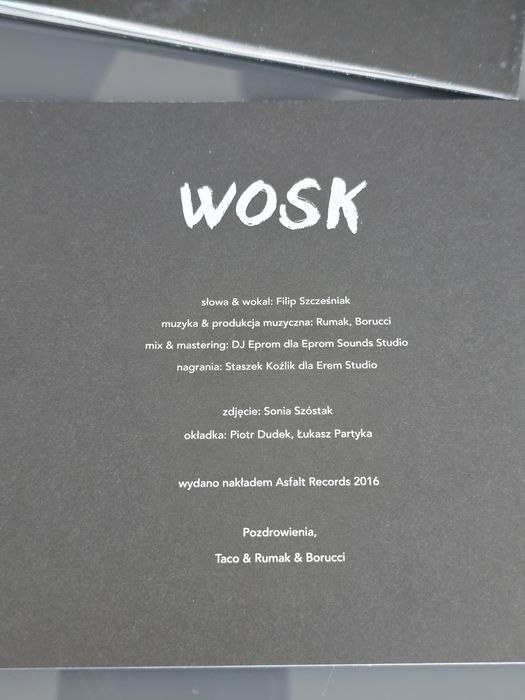 Taco Hemingway Wosk Asfalt Record 2016 CD