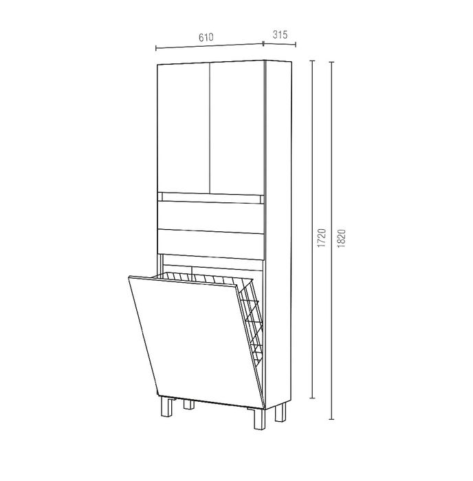 Móvel WC com cesto roupa