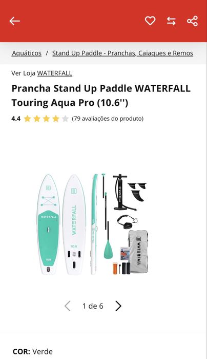 Prancha Stand Up Paddle WATERFALL Touring Aqua Pro