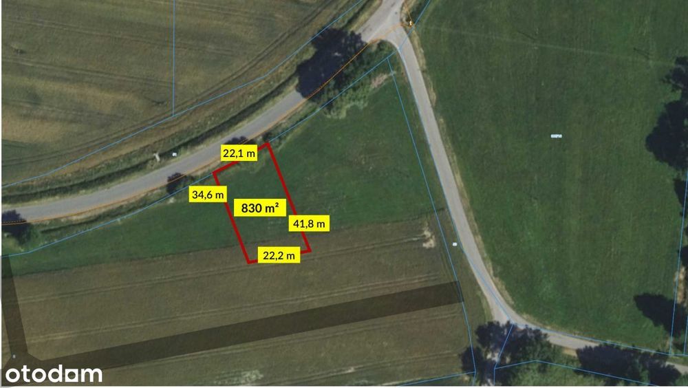 Działka budowlana 831 m² Dzielna - Widok 3
