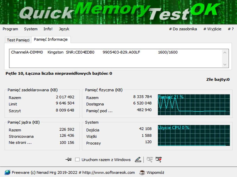 DDR3 8GB KingSton 12800 L -Komputer