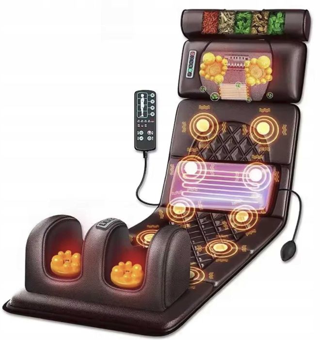 Mata masująca materac masujący na fotel łóżko kręgosłup nogi podgrzewa