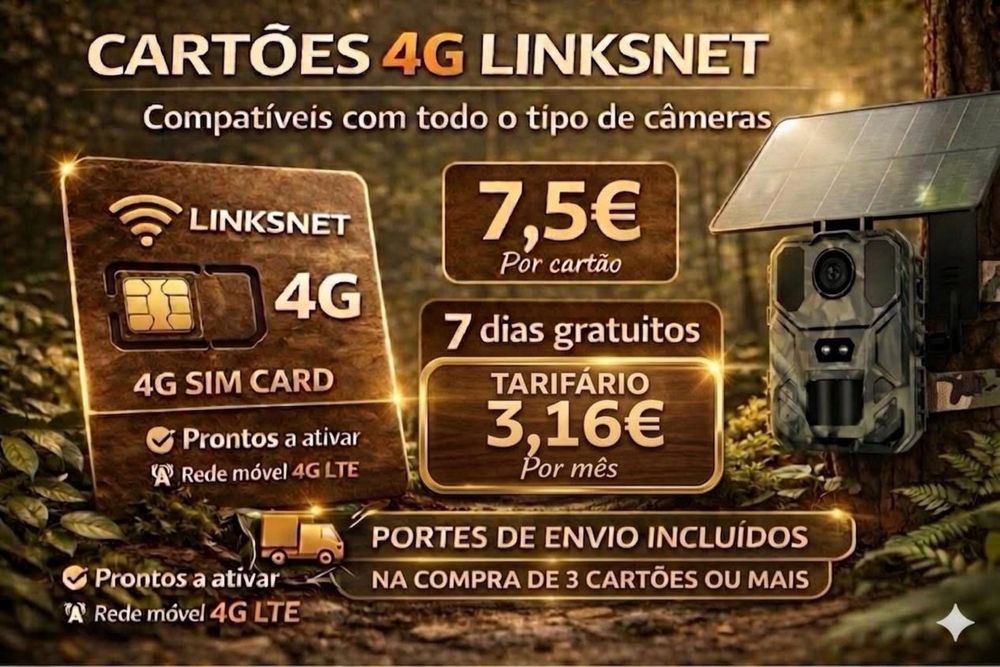CARTÕES SIM 4G para cameras