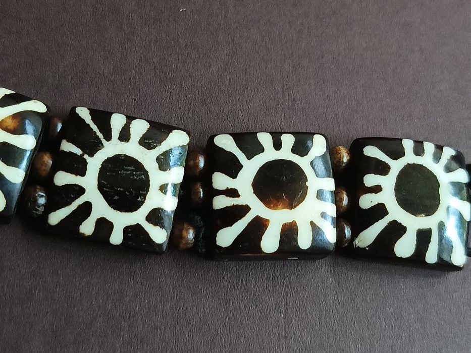 bransoletka boho hippie słońce koraliki retro