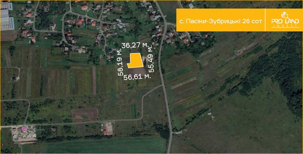 Продаж ділянки під котеджі с. Пасіки-Зубрицькі 26 сот