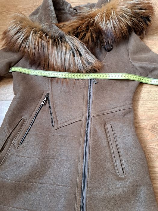Kożuch skóra naturalna płaszcz kurtka rozmiar M