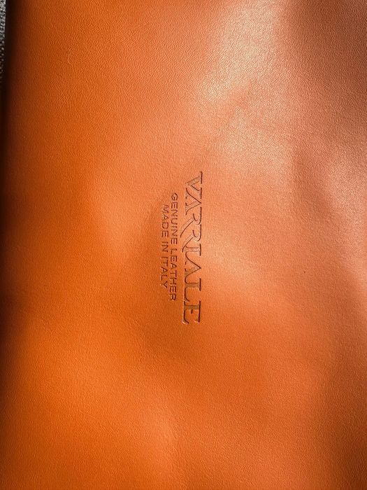Torebka skórzana+ kosmetyczka Varriale , pomarańczowa, duża, nowa