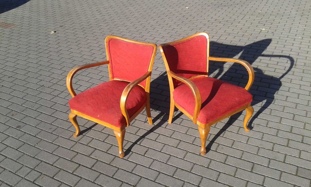 Fotel PRL design Art Deco Ludwik lata 40 50 Vintage cena za 1 szt