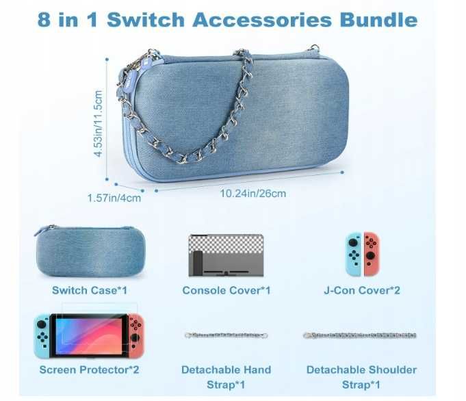 2017 8W1 DAMSKA TOREBKA JEANS etui pokrowiec do nintendo switch