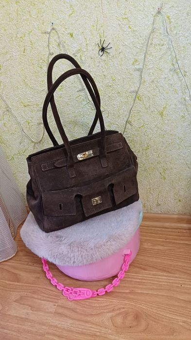 Сумка женская замшевая Vera Pelle Италия  натуральная замша