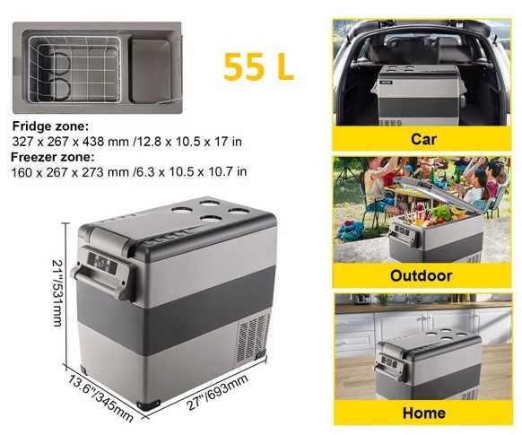 Arca Frigorífica Portátil 22L/35L/45L/55L 12VDC/24VDC ou 220VAC