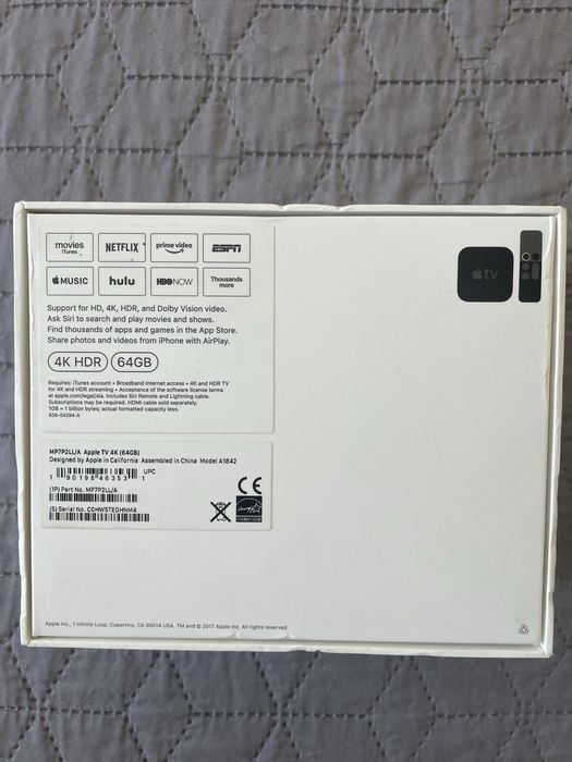 Apple TV 4K 64GB (A1842) + Siri Remote