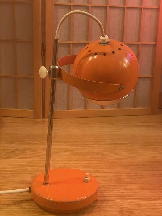 Candeeiro Lamp Orange Space Age Mod Century Design Eyeball Vintage