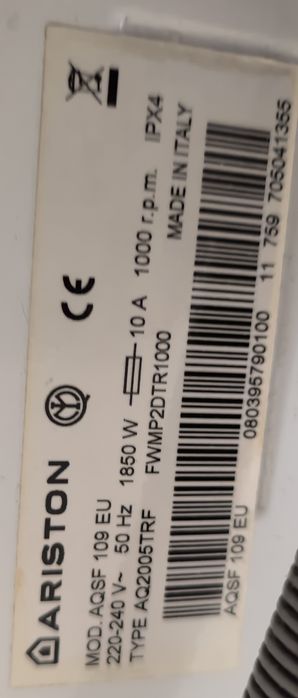 Pralka Ariston AQSF 109 - na cześci