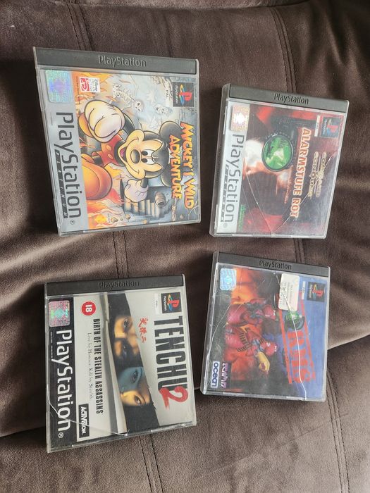 4 gry PlayStation Worms Comman Conquer Tenchu 2 Mickey