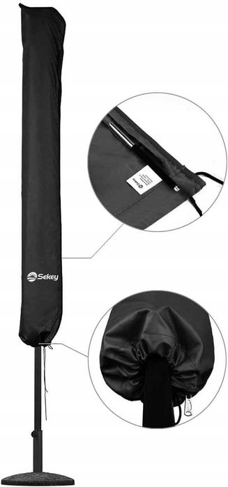 Pokrowiec ochronny na parasol Sekey z prętem, 190 x 30/50 cm;