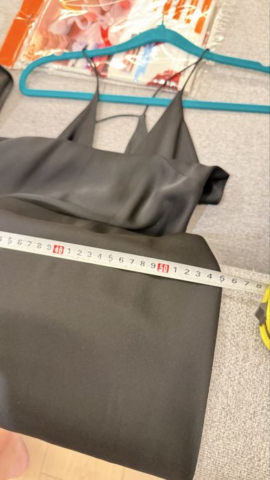 Сарафан черный zara S шелк