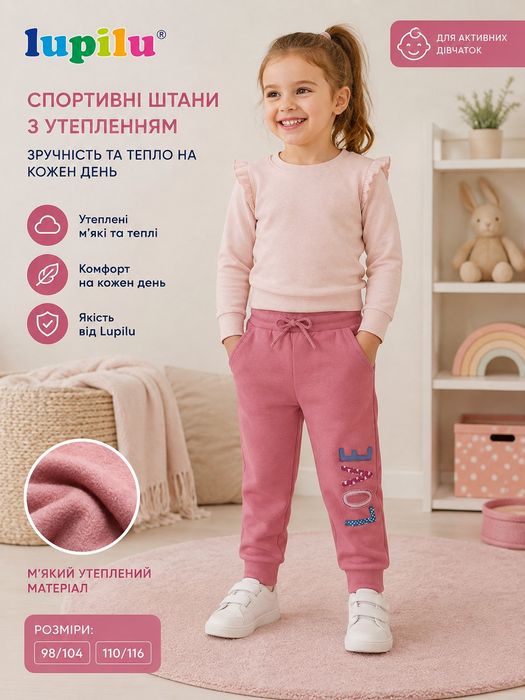Спортивні штани утеплені lupilu від 98 до 128