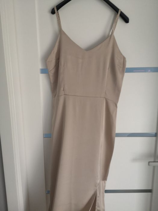 Sukienka maxi champagne Zalando nowa z metką L