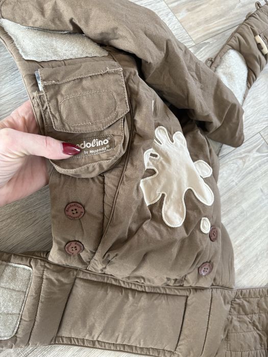 Nosidlo ergonomiczne Bondolino Popelina brązowe z kleksem