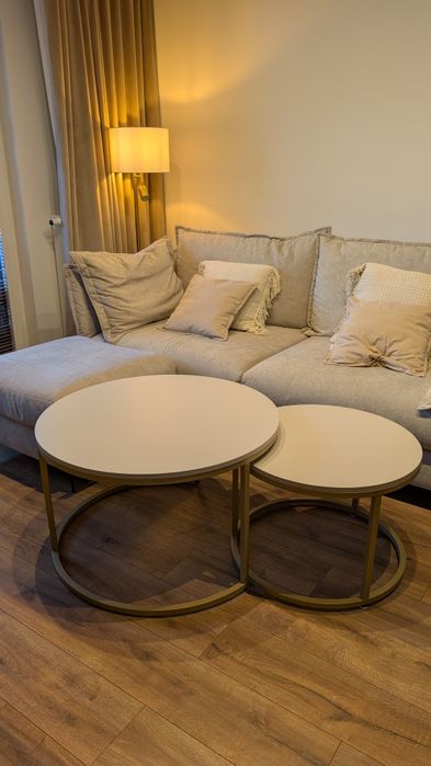 Zestaw Stolików Kawowych Mju 80X60 Złoty / Kaszmir Mat