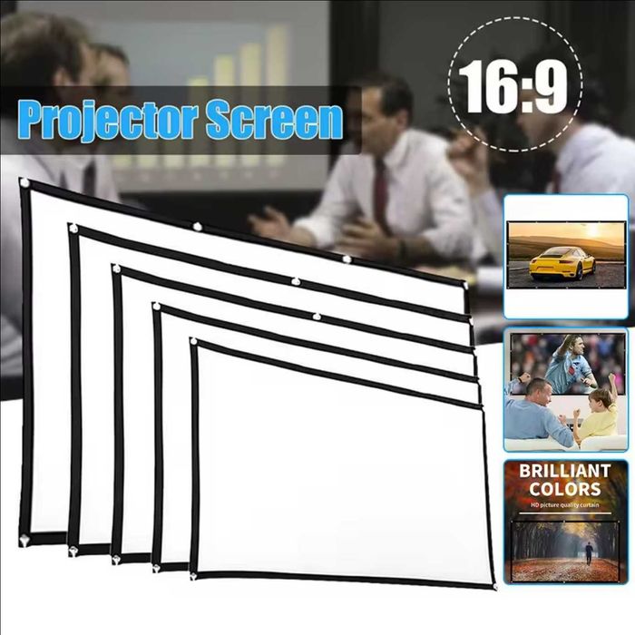 Przenośny 80 calowy ekran projekcyjny prosty 16:9 kurtyna projektora