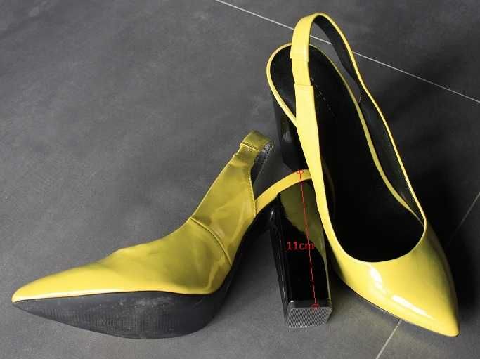Buty na obcasie żółte