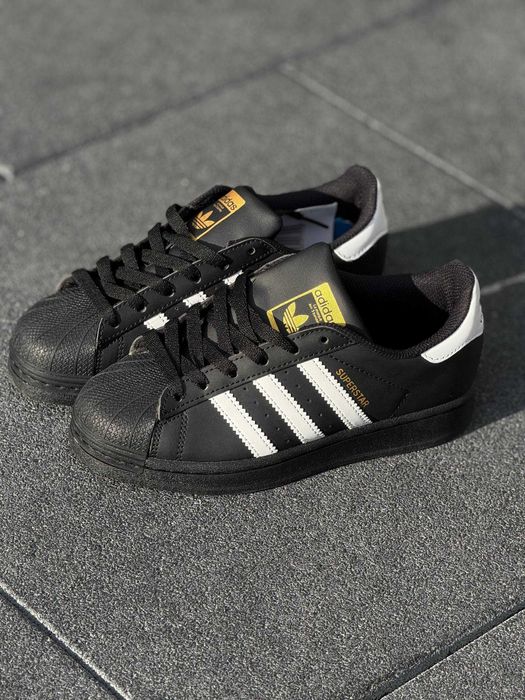 Адідас Супестар кеди жіночі Adidas superstar чорні НАЛОЖКА