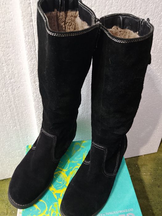 Шкіряні замшеві чобітки