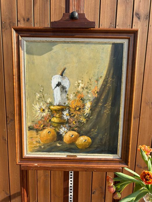 Obraz martwa natura świeca knot w kwiatach #9081 Stylowy Węgrów