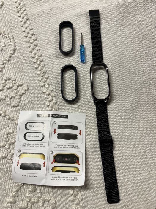 Bracelete MiBand 3/4/5 metalica nova