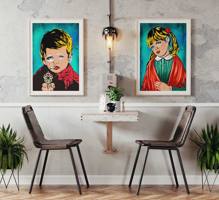 Conjunto de ilustrações "Meninos da Lágrima" - 50x70cm
