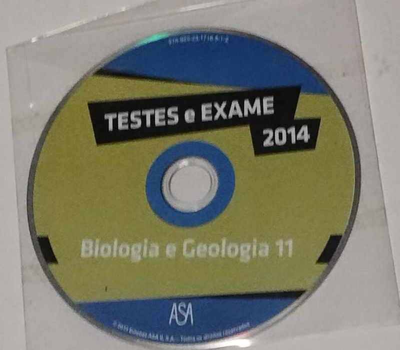 Livro "Testes e exame - Biologia e Geologia 11" de 2014 + CD-ROM