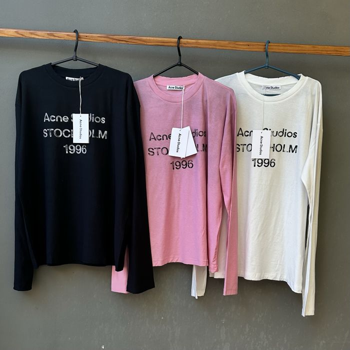 Лонгслів Acne Studios / Лонгслив Акне Студіо / Чорний лонг Акне / біла кофта