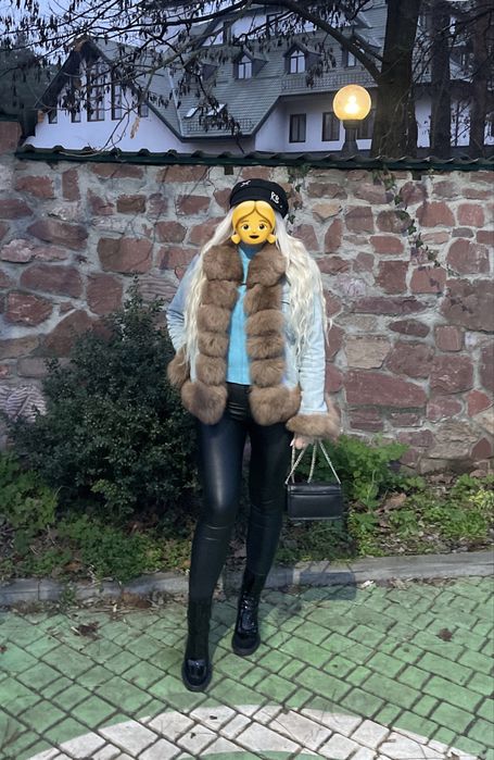 Джинсова куртка утеплена з натуральним хутром