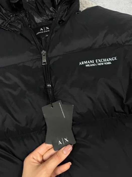 Чоловічий пуховик Armani Exchange з капюшоном Армані куртка зимова тепла S M L XL
