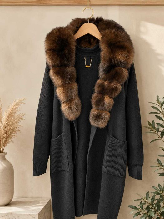 Sweter lis naturalny