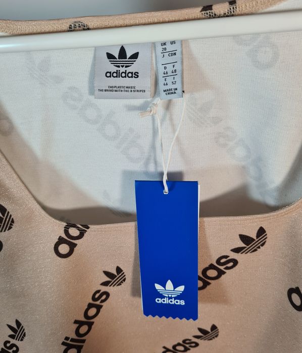 Koszulka adidas plus size brokatowa logowana  xxl