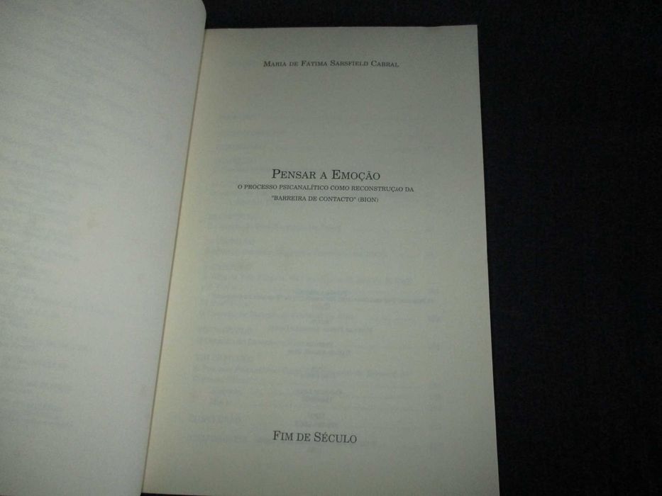 Livro Pensar a Emoção Maria de Fátima Sarsfield Cabral