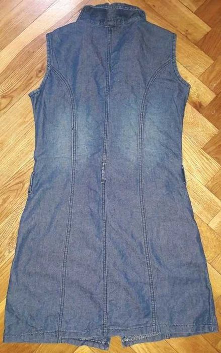 Jeansowa sukienka jeans ZIP S/M z haftem