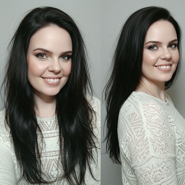 100% натуральне волосся 55см. Перука. Любий проділ сітка 10х10см Парик