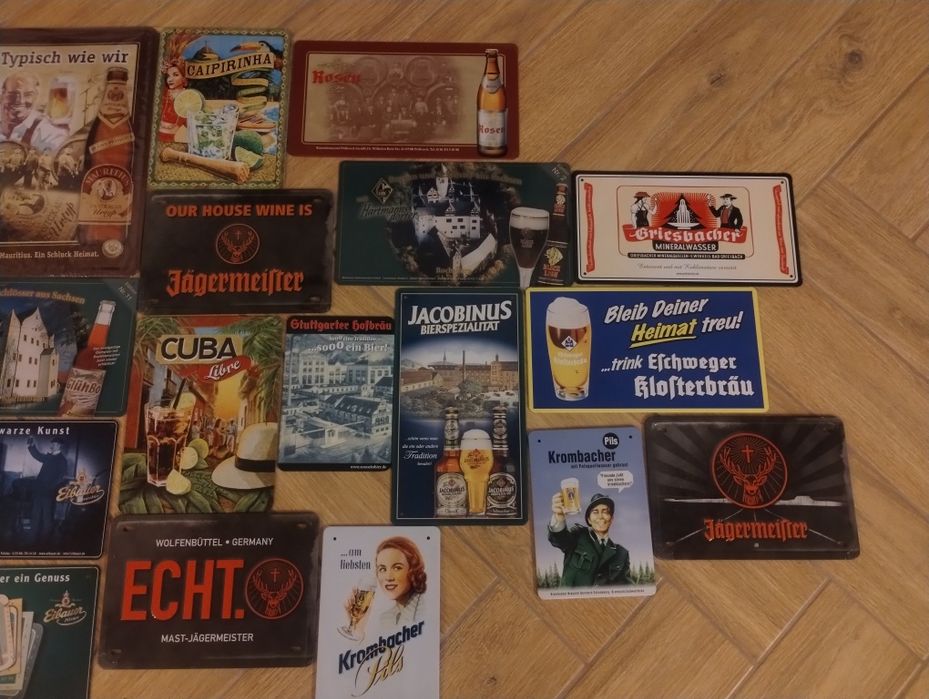 Metalowe szyldy reklamowe 24szt. Wystrój pubu/baru
