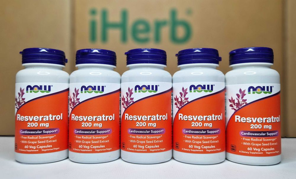 Натуральний ресвератрол NOW Foods Resveratrol, 200 мг, 60 та 120 шт