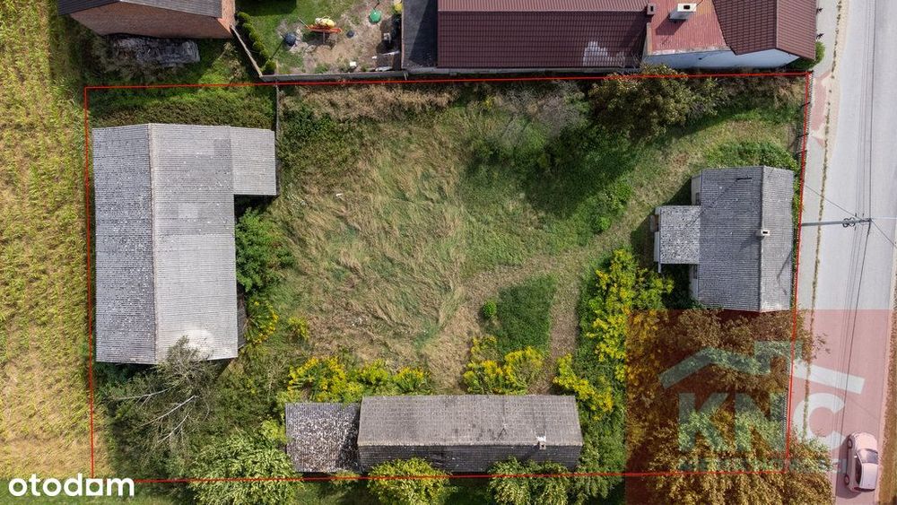 Działka rolno-budowlana 1507 m² z zabudowaniami
