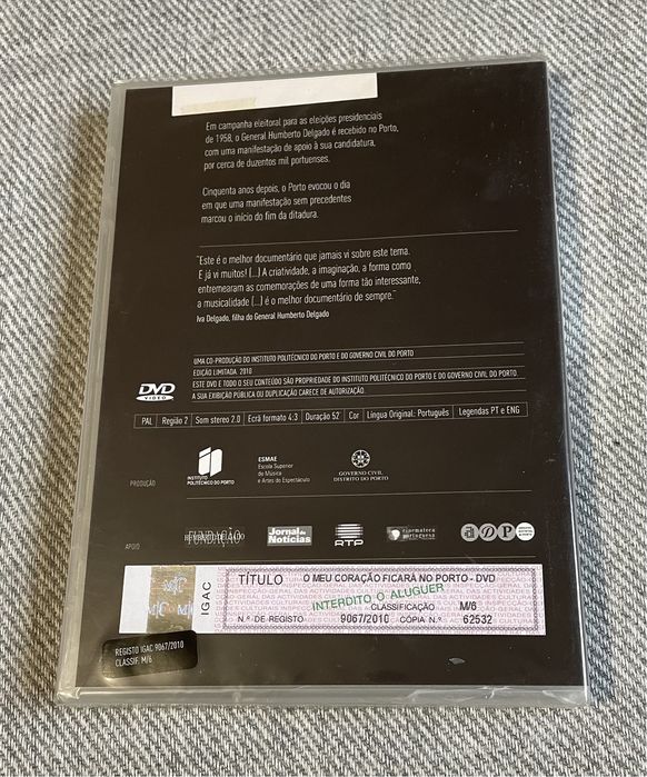 DVD - O meu coração ficará no Porto (Novo)