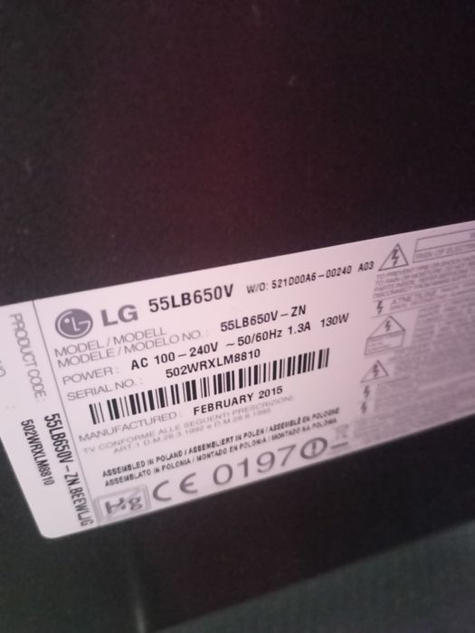 TV LG 55 cali 3D
