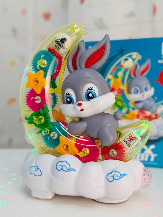 Музична іграшка з підсвічуванням “Зайчик на місяці